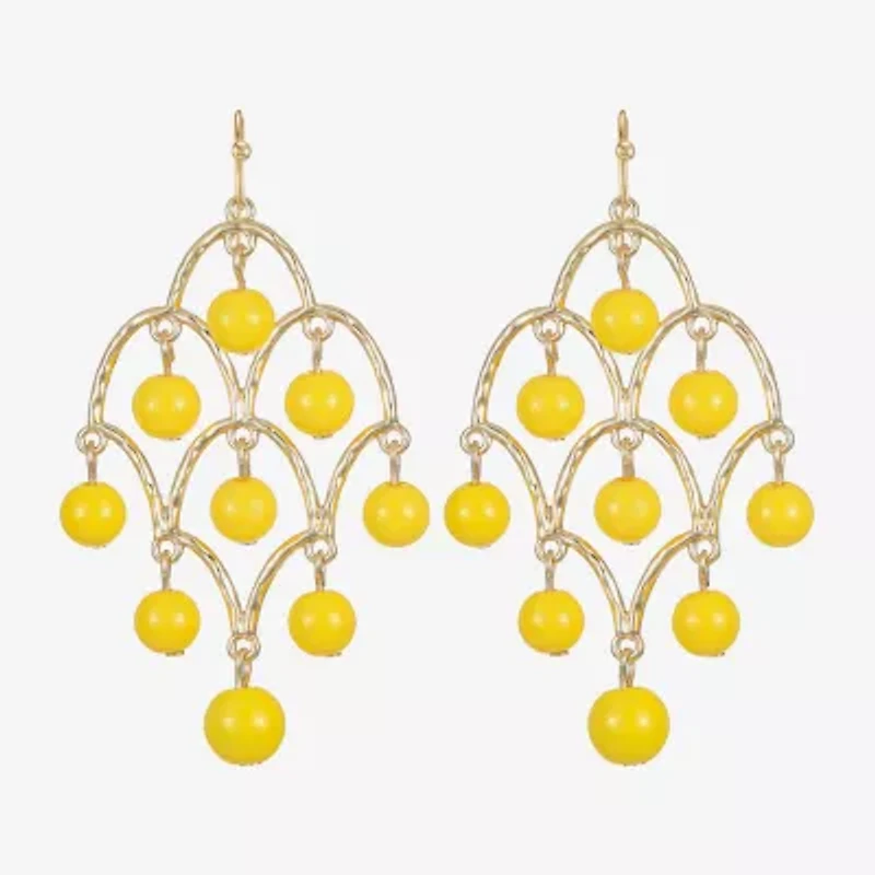 Liz Claiborne Beaded Womens Round Chandelier Earrings