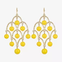 Liz Claiborne Beaded Womens Round Chandelier Earrings