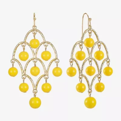 Liz Claiborne Beaded Womens Round Chandelier Earrings