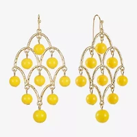 Liz Claiborne Beaded Womens Round Chandelier Earrings