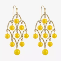 Liz Claiborne Beaded Womens Round Chandelier Earrings