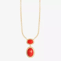 Monet Jewelry Gold Tone Womens Oval 17 Inch Pendant Necklaces