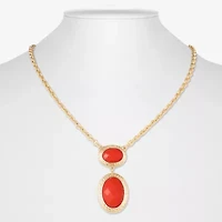 Monet Jewelry Gold Tone Womens Oval 17 Inch Pendant Necklaces