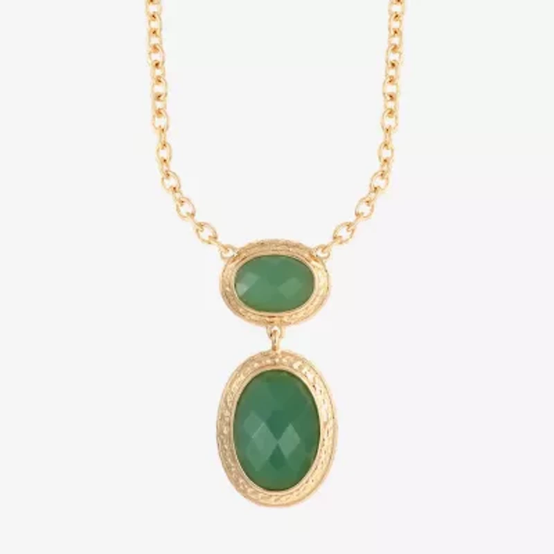 Monet Jewelry Gold Tone Womens Oval 17 Inch Pendant Necklaces