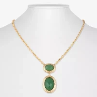 Monet Jewelry Gold Tone Womens Oval 17 Inch Pendant Necklaces