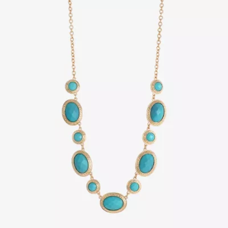 Monet Jewelry Gold Tone Womens 17 Inch Collar Necklace