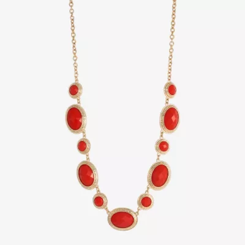Monet Jewelry Gold Tone Womens 17 Inch Collar Necklace