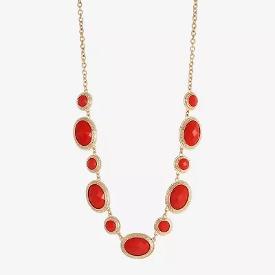 Monet Jewelry Gold Tone Womens 17 Inch Collar Necklace