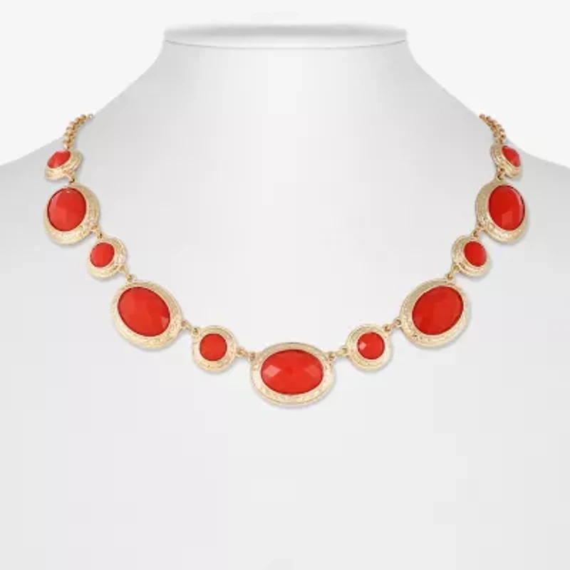 Monet Jewelry Gold Tone Womens 17 Inch Collar Necklace