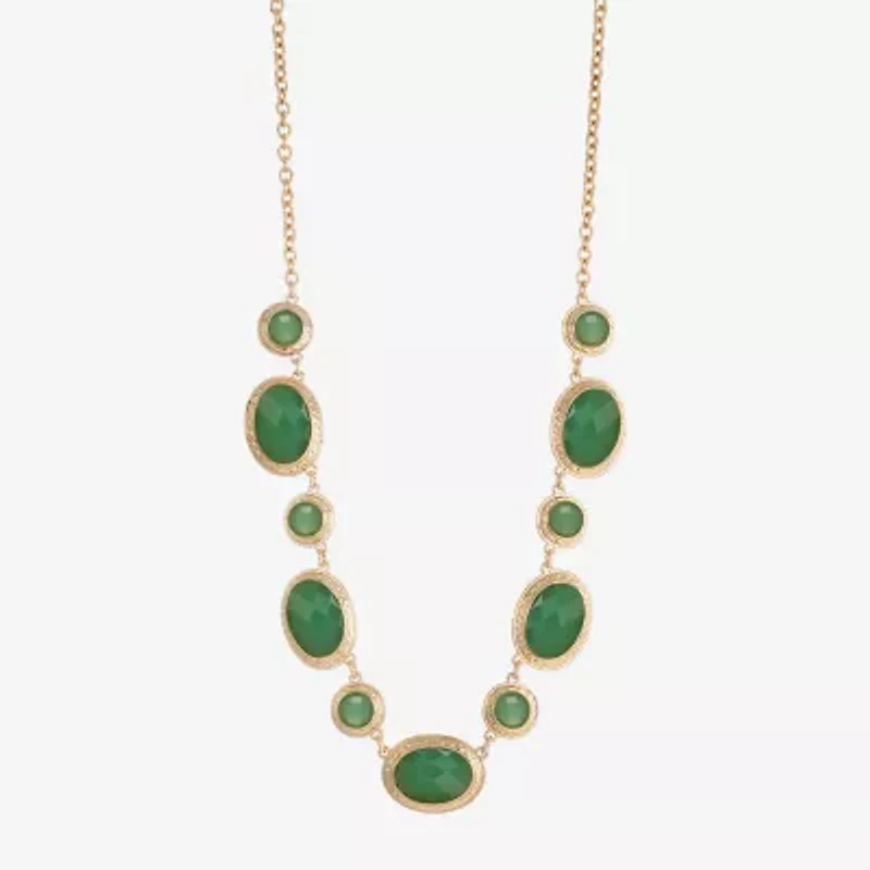 Monet Jewelry Gold Tone Womens 17 Inch Collar Necklace