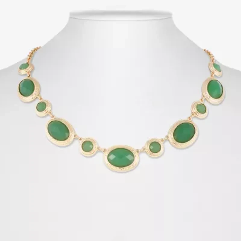 Monet Jewelry Gold Tone Womens 17 Inch Collar Necklace