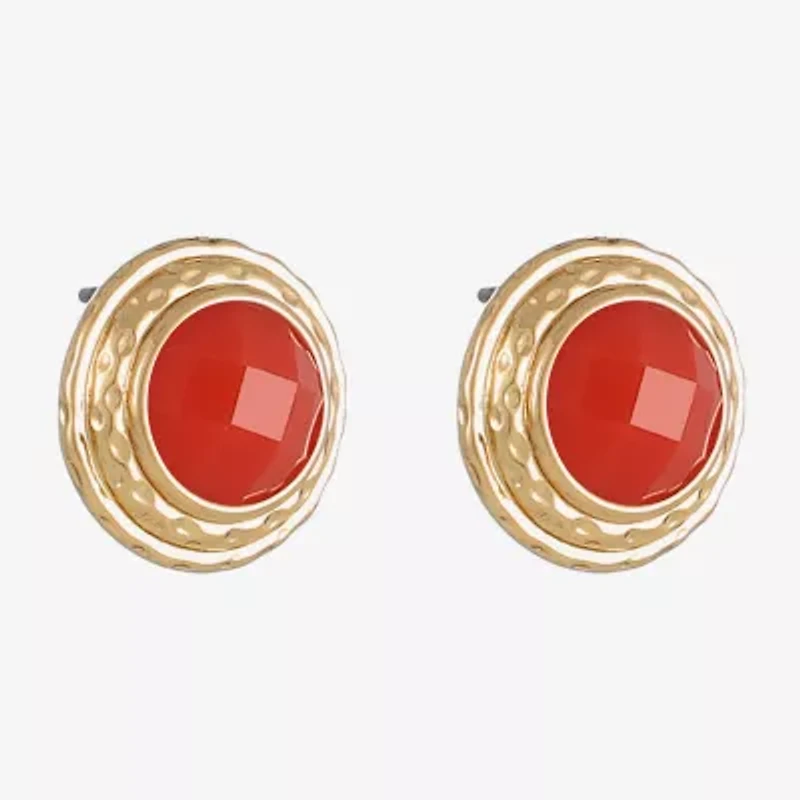 Monet Jewelry Gold Tone 13.6mm Oval Stud Earrings