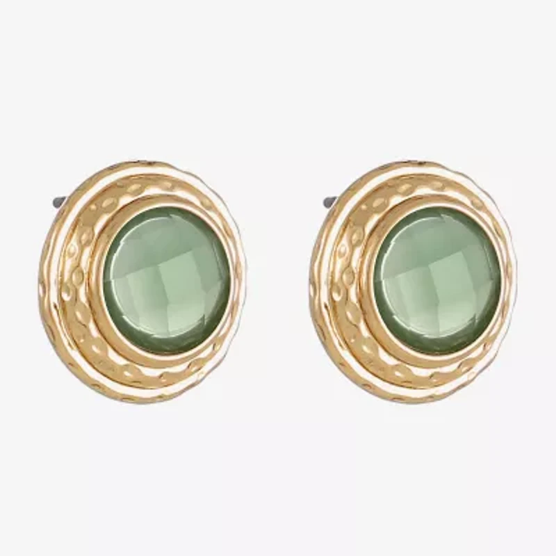 Monet Jewelry Gold Tone 13.6mm Oval Stud Earrings