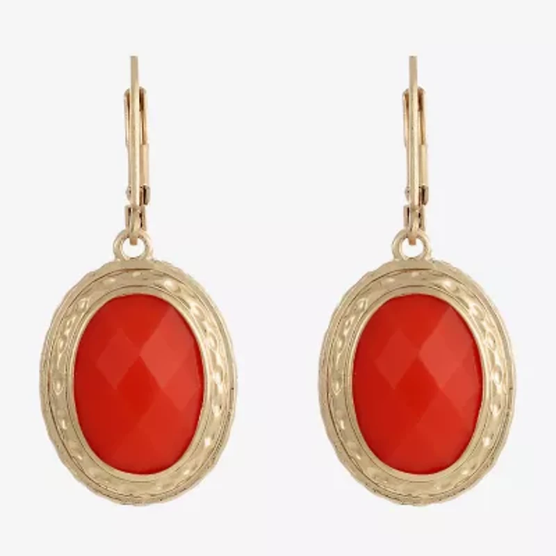 Monet Jewelry Gold Tone Womens Oval Drop Earrings