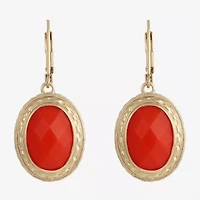 Monet Jewelry Gold Tone Womens Oval Drop Earrings