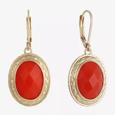 Monet Jewelry Gold Tone Womens Oval Drop Earrings
