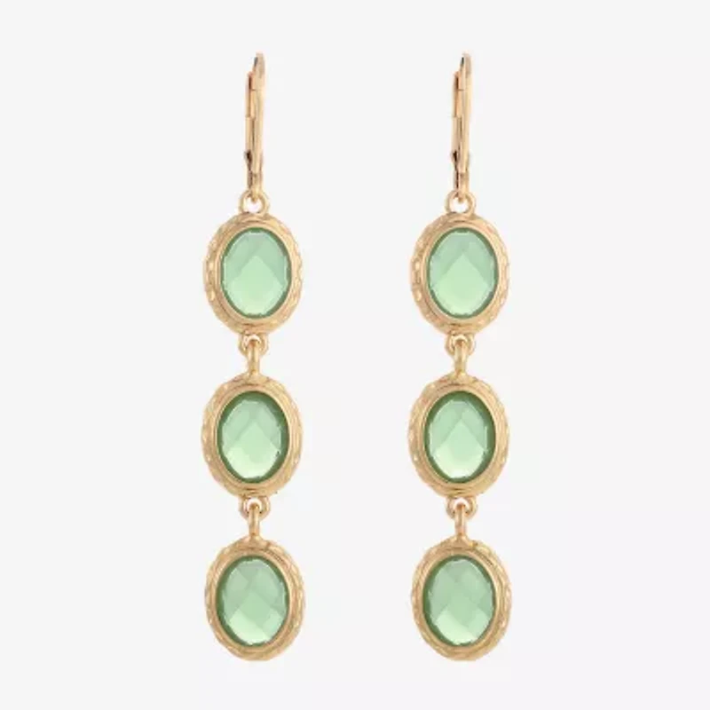 Monet Jewelry Gold Tone Oval Drop Earrings