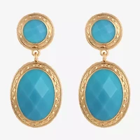 Monet Jewelry Gold Tone Double Womens Oval Hypoallergenic Drop Earrings