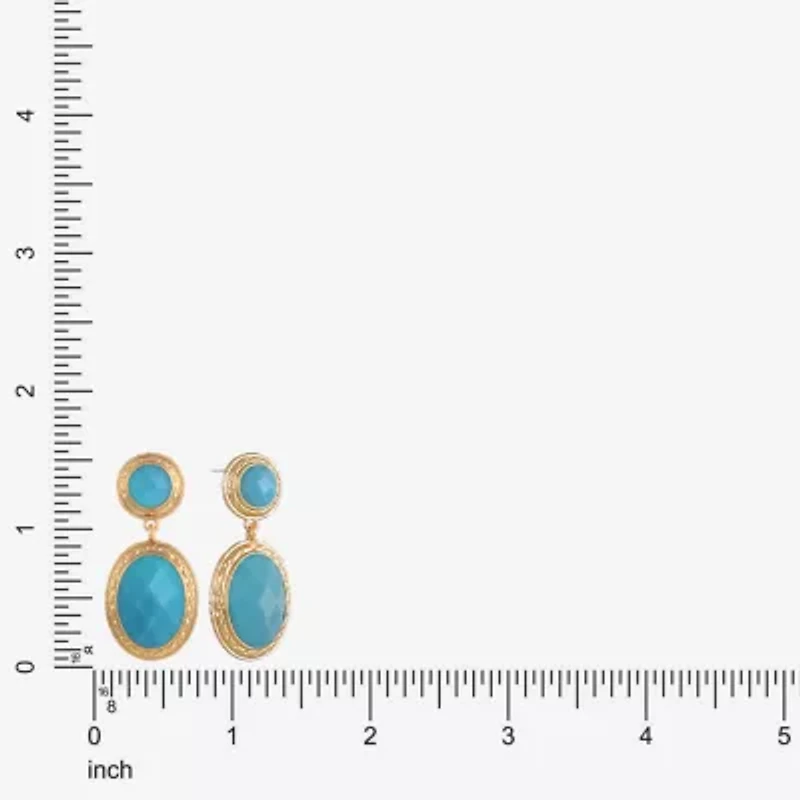 Monet Jewelry Gold Tone Double Womens Oval Hypoallergenic Drop Earrings