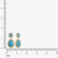 Monet Jewelry Gold Tone Double Womens Oval Hypoallergenic Drop Earrings