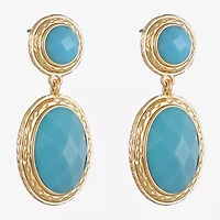 Monet Jewelry Gold Tone Double Womens Oval Hypoallergenic Drop Earrings