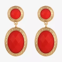 Monet Jewelry Gold Tone Double Womens Oval Hypoallergenic Drop Earrings