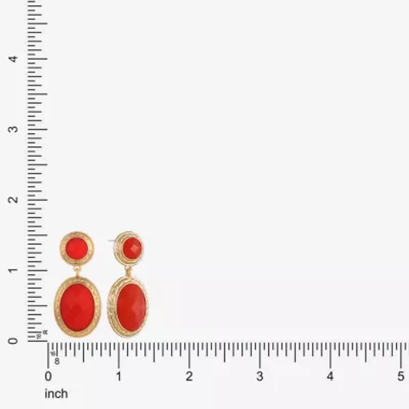 Monet Jewelry Gold Tone Double Womens Oval Hypoallergenic Drop Earrings