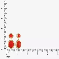 Monet Jewelry Gold Tone Double Womens Oval Hypoallergenic Drop Earrings