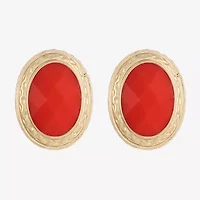 Monet Jewelry Gold Tone Womens Oval Clip On Earrings