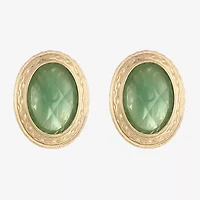 Monet Jewelry Gold Tone Womens Oval Clip On Earrings