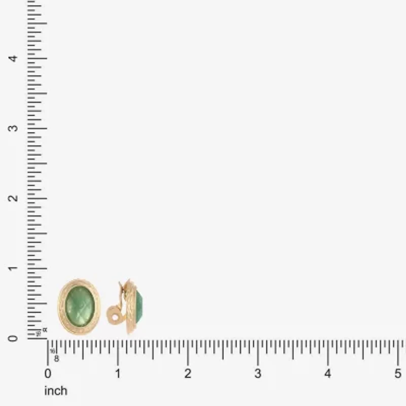 Monet Jewelry Gold Tone Womens Oval Clip On Earrings