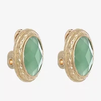 Monet Jewelry Gold Tone Womens Oval Clip On Earrings