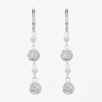 Monet Jewelry Womens Glass Simulated Pearl Drop Earrings