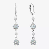 Monet Jewelry Womens Glass Simulated Pearl Drop Earrings