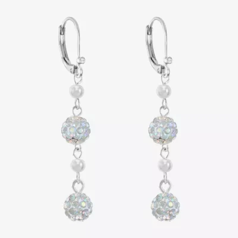 Monet Jewelry Womens Glass Simulated Pearl Drop Earrings
