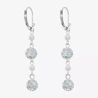 Monet Jewelry Womens Glass Simulated Pearl Drop Earrings