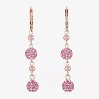 Monet Jewelry Womens Glass Simulated Pearl Drop Earrings