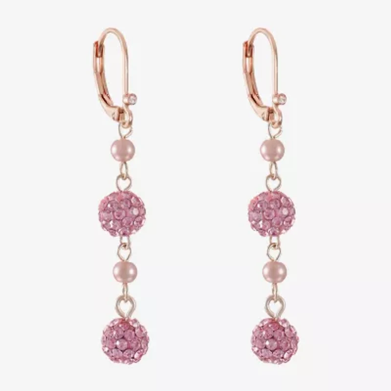 Monet Jewelry Womens Glass Simulated Pearl Drop Earrings