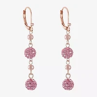 Monet Jewelry Womens Glass Simulated Pearl Drop Earrings