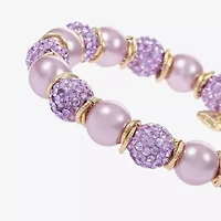 Monet Jewelry Womens Glass Simulated Pearl Round Stretch Bracelet