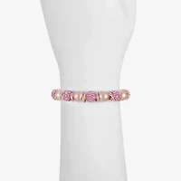 Monet Jewelry Womens Glass Simulated Pearl Round Stretch Bracelet