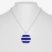 Liz Claiborne Striped Enamel Womens 34 Inch Pendant Necklace