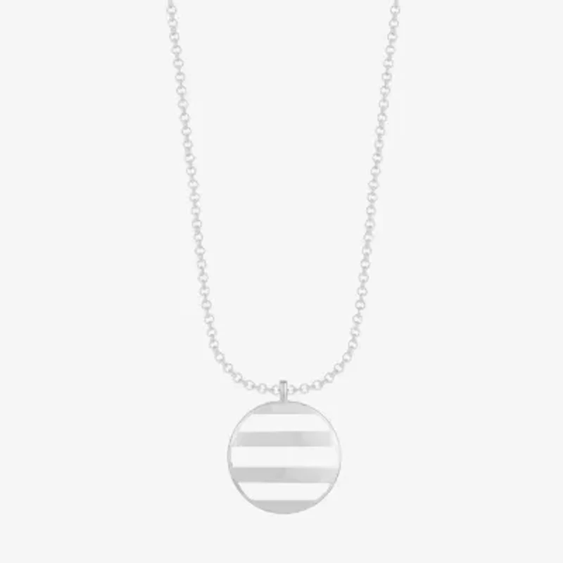 Liz Claiborne Striped Enamel Womens 34 Inch Pendant Necklace