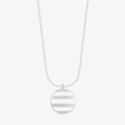 Liz Claiborne Striped Enamel Womens 34 Inch Pendant Necklace