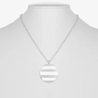 Liz Claiborne Striped Enamel Womens 34 Inch Pendant Necklace