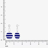 Liz Claiborne Paperclip Striped Enamel Womens Hypoallergenic Drop Earrings