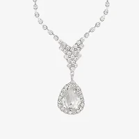 Monet Jewelry Timeless Silver Tone Pendant Necklace & Drop Earrings Womens Glass 2-pc. Jewelry Set