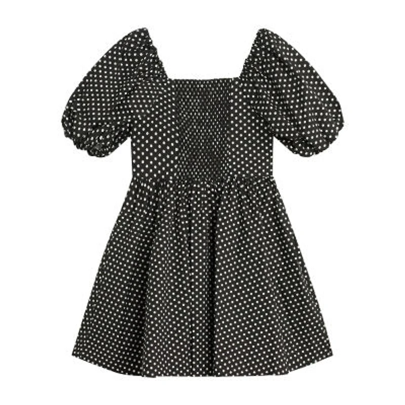 Byer California Big Kid Girls Short Sleeve Puffed A-Line Dress