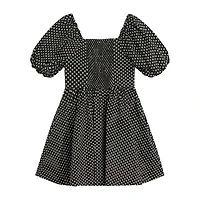Byer California Big Kid Girls Short Sleeve Puffed A-Line Dress