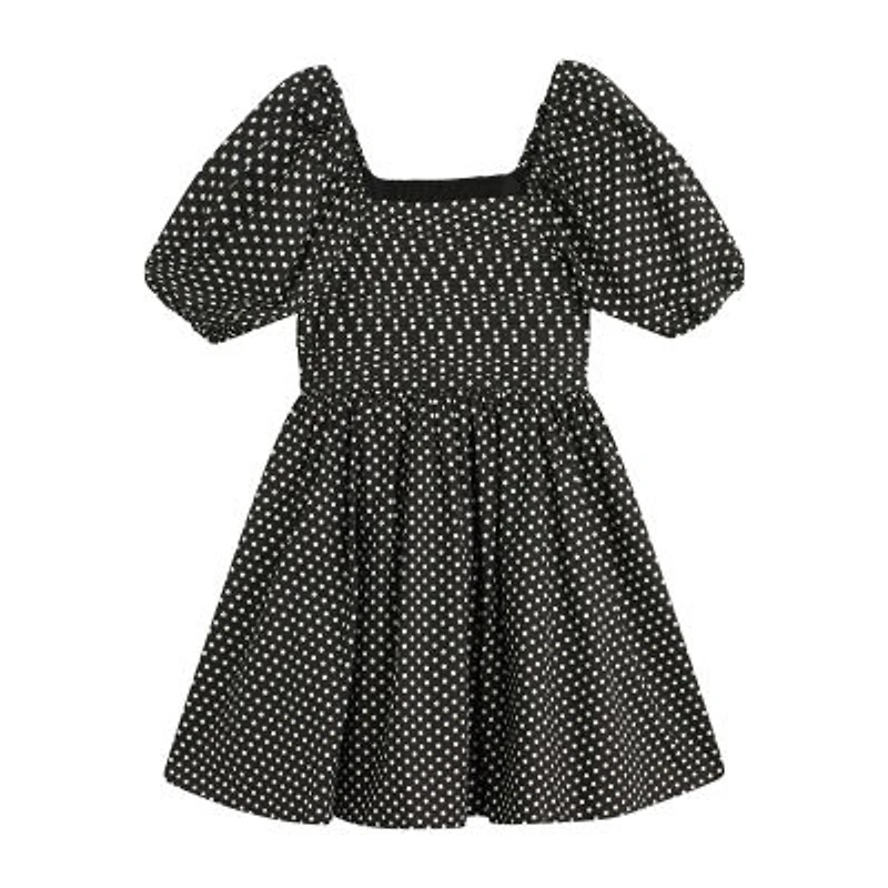 Byer California Big Kid Girls Short Sleeve Puffed A-Line Dress